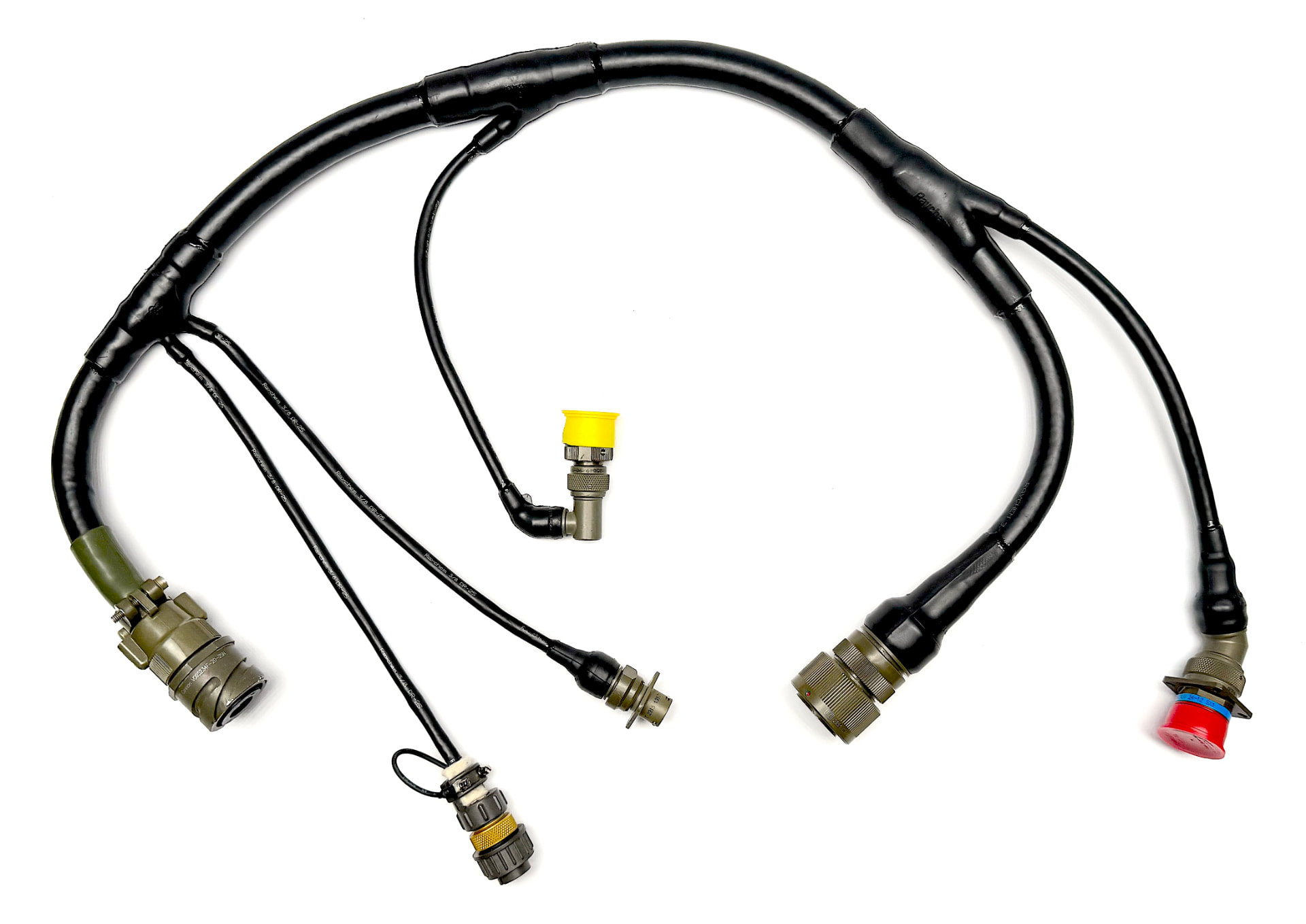 LATANIR MIL-spec cable harness with multiple connectors